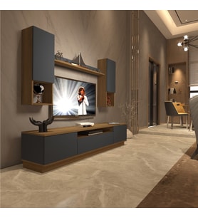 Decoraktiv Trendstyle 5DAS Mdf Tv Ünitesi Tv Sehpası - Pera Antrasit (Pera - Antrasit)