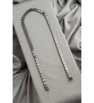 Hematit Doğal Taş Parlak Füme Yassı Kare Kesim 6x6mm Dizi [AA]