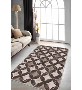 Bej Mermer Görünümlü Kaymaz Tabanlı Dekoratif Halı RV135 - 100 x 160 cm