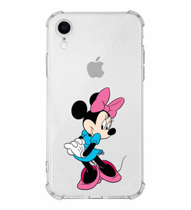 Apple iPhone XR Uyumlu Köşe Korumalı Antişok  Kapak Minnie Mouse Tasarımlı Şeffaf  Kılıf