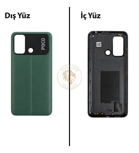 Poco C55 Yeşil Arka Pil Kapağı Batarya Kapağı Lazer Kesim Back Cover