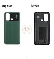 Poco C55 Yeşil Arka Pil Kapağı Batarya Kapağı Lazer Kesim Back Cover
