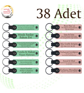 Yeşil & Yavru Ağzı, Kafe Müşterilerine Teşekkür Hediyesi, 38’li Set, Kişiselleştirilebilir Hatıra