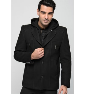 K7532 DEWBERRY ERKEK KABAN-SİYAH