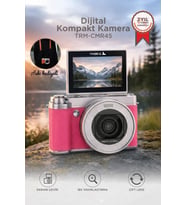 Torima Dijital Kamera 5K Selfie Fotoğraf Video Vlog Kamerası CMR45 Pembe
