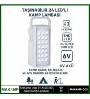 Usv 6v Akülü 80 Saat Kamp Lambası Işıldak