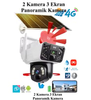 O-KAM 3915 4g 6mp Dual Lensli Güneş Enerjili Sim Kart Destekli Güvenlik Kamerası Sirenli Yeni Model