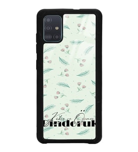 Samsung A51 Uyumlu Yeşil Yapraklı Tasarımlı Glossy Telefon Kılıfı