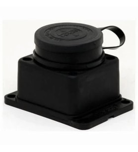 TPLAST 3x16+E Kauçuk Duvar Prizi (Siyah)