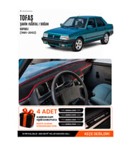 e-biz TOFAŞ ŞAHİN DOĞAN KARTAL KAPAKLI (1981-2002) Uyumlu Torpido Örtüsü - Siyah-Kırmızı - TF003