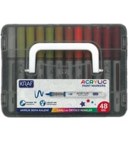 KRAF 666 AKRİLİK MARKER YUVARLAK UÇ BOYA KALEMİ SETİ 48'Lİ