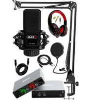 Midex Special Paket-3 Stüdyo Ekipmanları Ses Kartı Condenser Mikrofon Kulaklık Stand Full Set