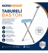 NordMende Tabureli Baston Oturaklı Katlanabilir Yürüyüş Bastonu Taşınabilir Baston Sandalye