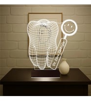 Luvivia Smile Diş Hekimi Diş Doktoru Hediye Kişiye Özel 3D Lamba - Masa Gece Lambası