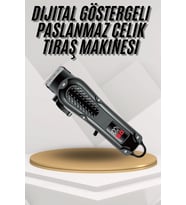 Dijital Profesyonel Kablosuz Saç Sakal Tıraş Makinası Sessiz Paslanmaz Çelik