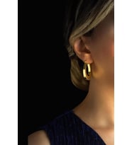 Oval Halka Küpe - Sarı KP-0269