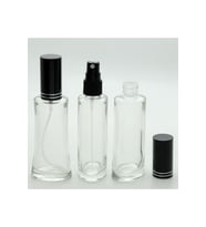 PARFÜM ŞİŞESİ 50 ML (2 ADET) İEYFEL SİYAH METAL VALF VE KAPAK BOŞ ŞİŞE