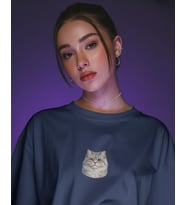 British Longhair Zarafeti – Kadın Oversize Tişört