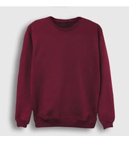 Presmono Unisex Bordo Düz Baskısız Sweatshirt 58971tt