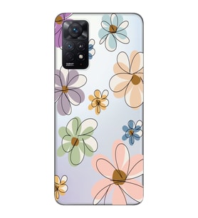 Redmi Note 11S - Note 11 Uyumlu Çiçek Tasarımlı Şeffaf Telefon Kılıfı