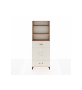 Arges Dolap 5 Raflı 2 Çekmeceli 2 Kapaklı 88x30x243 Çam-Aytaşı