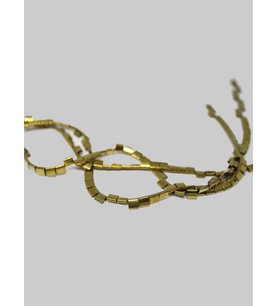 Hematit Taşı Çift Delikli YARIM Dizi (17385) (18cm Uzunluğundadır)