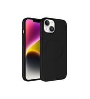 Apple iPhone 14 Plus Uyumlu Kılıf M-safe Wireless Şarj Özellikli Pastel Renk Silikon Zore Plas Kapak (Siyah)