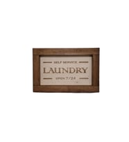 Laundry Ahşap Banyo Panosu 24x16cm Ebatlarında 2cm Kalınlıkta Çift Taraflı Bant İle Monte (Kahverengi)