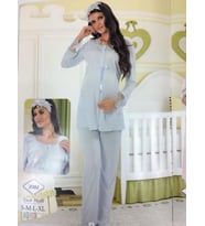 LİMİSSİ 2082 DANTELLİ HAMİLE LOHUSA PİJAMA TAKIMI (Ekru)