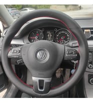 DİKİŞLİ DİREKSİYON KILIFI NOKTALI DERİ KIRMIZI DİKİŞLİ VW JETTA CADDY BU DİREKSİYONLAR
