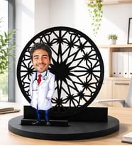 Kişiye Özel Doktor Biblo Fotoğraflı Karikatür Doktor Hediye, Stetoskoplu Dekoratif Biblo