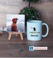 Jandarma Fotoğraflı Dekoratif Taş, Kupa Bardak Beyaz Hediye (Model 1)