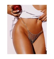 Taş Detaylı G-String, Zincirli Fantezi Tanga (Gümüş)