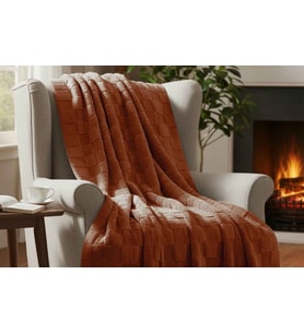 Merinos Fiona Stonecube Soft Battaniye 150X220 Kiremit