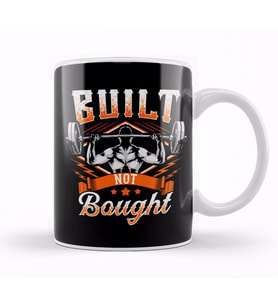 Built Not Bought Weightlifting Barbell Gym Workout Kupa Bardak Porselen