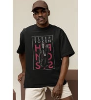 Tasarım Sleep Token Rock Metal Müzik Grubu Baskılı Unisex Oversize Tişört