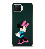 Oppo A73 Soft Premier Kapak Minnie Mouse-F Tasarımlı Silikon Kılıf - Yeşil (Şeffaf)