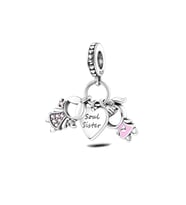 Ruh İkizi Kız Kardeşler Charm  925 Ayar Gümüş