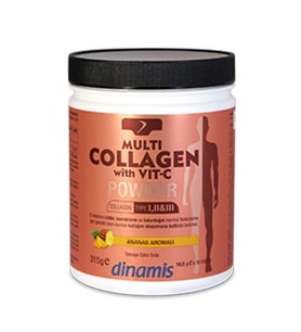 Dinamis Multi Collagen with Vit C Toz Ananas Aromalı 315 gr