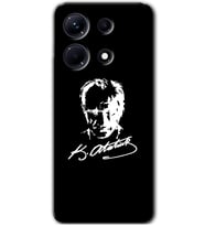 İnfinix Note 30 Pro Kılıf HD Desen Baskılı Kılıf - Atatürk Silüet İmza