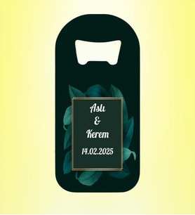 Düğün Nişan Nikah İsimli Tarihli Magnet Açacak Kişiye Özel
