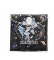 Vuki Küp Bloknot Simli Sulu 6.3 x 6.3 Cm Astronot Desenli Sulu ve Simli Küp Bloknot