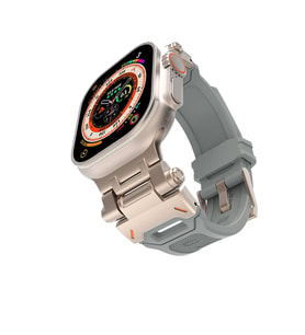 Apple Watch 44mm Uyumlu Kordon Metal Başlıklı Silikon Zore KRD-108 Kayış