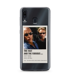 Samsung Galaxy A20/A30 Uyumlu Hızlı ve Öfkeli Minimalist Poster Desenli Şeffaf Telefon Kılıfı