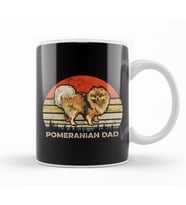 Mens Best Pomeranian Dad Ever Retro Vintage Dog Dad Father’s Day Köpek Kupa Bardak Porselen