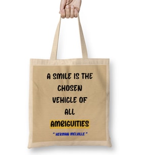 Smile Quotes Happy Love Gift Bez Çanta Uzun Saplı
