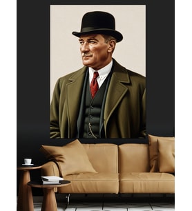 Mustafa Kemal Atatürk Dekoratif Kanvas - Mdf Ahşap Tablo