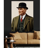 Mustafa Kemal Atatürk Dekoratif Kanvas - Mdf Ahşap Tablo