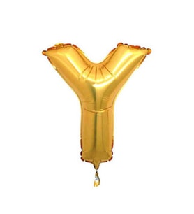 Folyo balon harf y altın 16 ınc(40cm) pk:1-