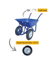 Kanat İki Tekerlek Demonte El Arabası 0.80 mm Sac Tüplas Burçlu Teker